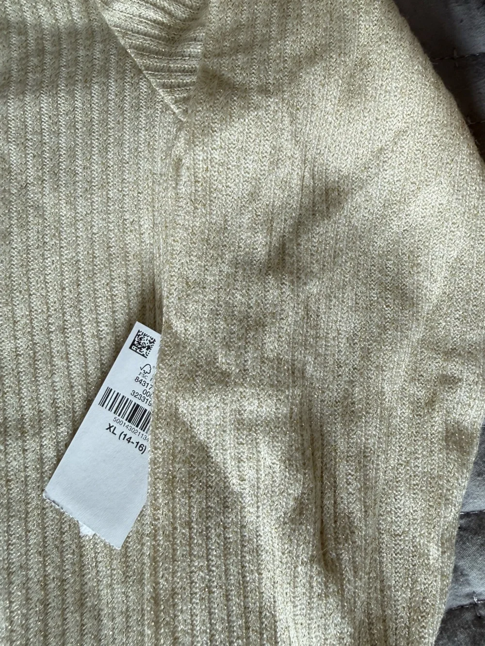Old Navy Cream Knit Sweater with Front Tie Accents